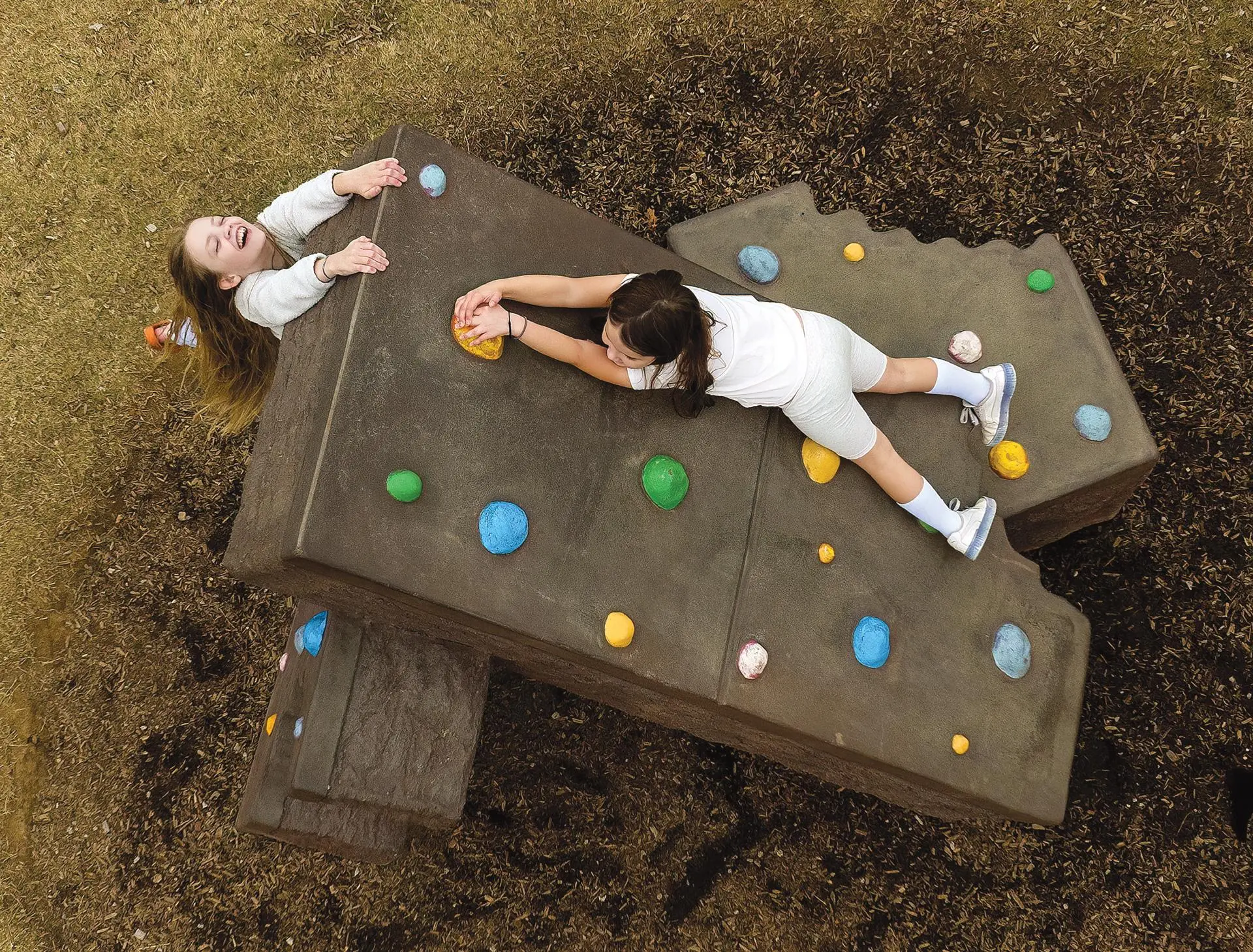 Attractions 2 Children climbing the Cosmic Brownie Climbing Wall at Little Debbie Park in Collegedale, Tennessee